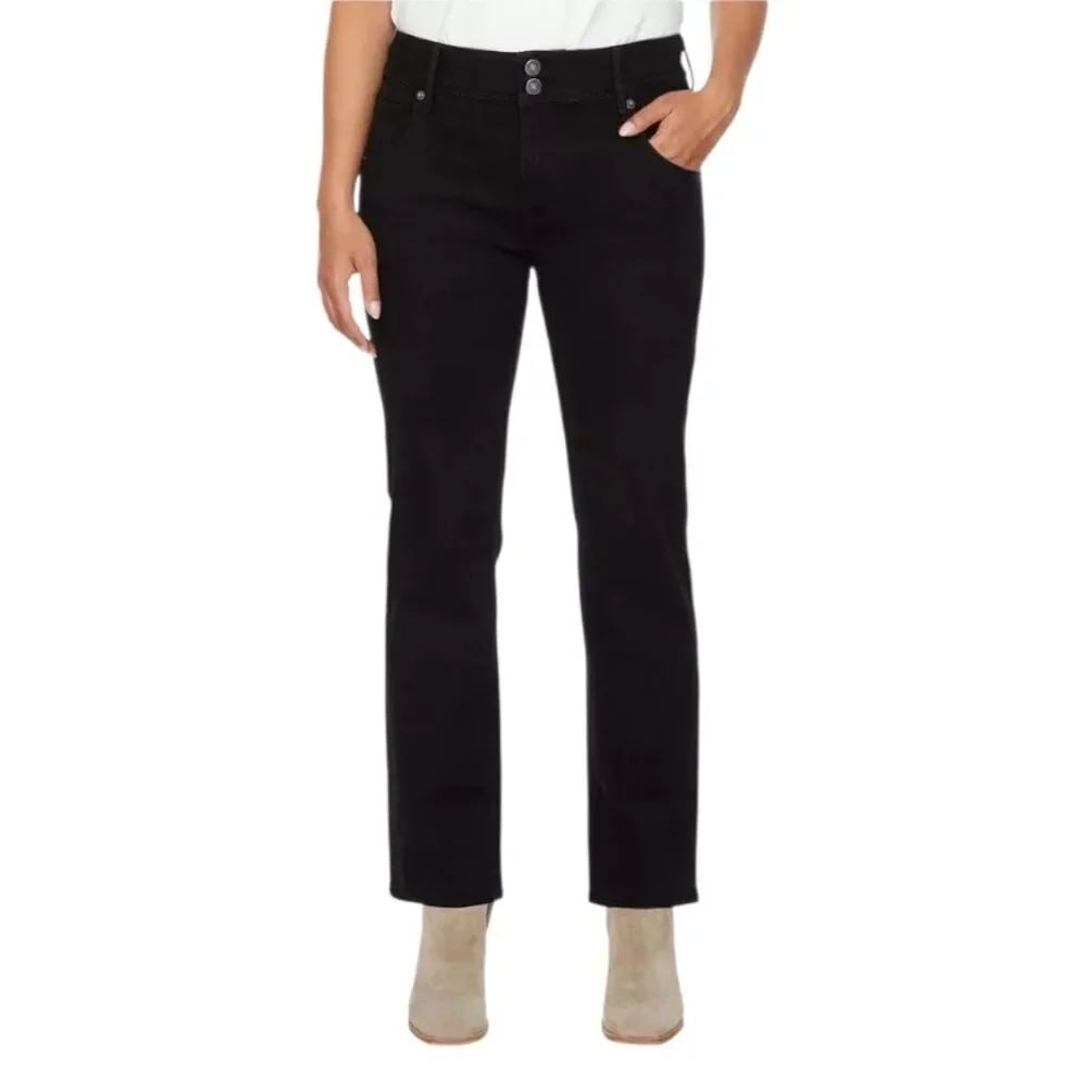 Hudson Los Angeles Black Straight Leg Denim Jeans Size 12/32